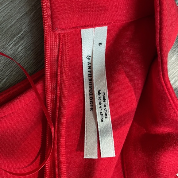 Anthropologie red mock neck peplum top size S - Picture 5 of 8